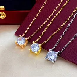 Kvinnliga män guldhalsband diamantkedjedesigner smycken silver ros