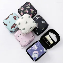 Torebki kosmetyczne szminka na serwetka Woman Kobiety Tampon Storage Sanitary Pad Wąsek Organizator Ladies Makeup Girls Mini Holder