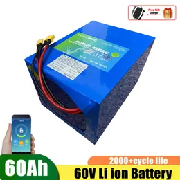 60V 60AH 리튬 이온 바테 리아 BMS 6000W 3500W 전기 쿼드 리크 사이클 세발 자전거 스쿠터 오토바이 차량 ebike +10A 충전기