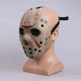 Máscaras de festa 1pcs Halloween Mask Black Sexta -feira No.13 Jason Voorhees Masquerade de resina de tamanho adulto para adultos desgaste 230814