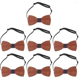 Yay Ties 7x Erkek Kravat Hediyesi Düğün Ahşap Kravat Set Kazıları Doğal Bowtie Klasik Nicktie Festival