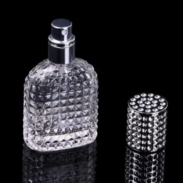 Bottiglia di profumo di vetro portatile da 50 ml da 17 once con custodia parfum vuota spray con atomizzatore per cqkga cosmetico