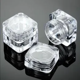 5ml 5G Clear Square Cosmetic Leer Jar Pot Lidschatten Make -up Gesichtscremes Container Flasche Acryl für Cremes Hautpflegeprodukte Make -up zu MGLF