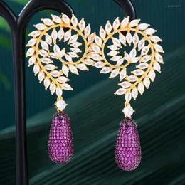 Dangle Ohrringe Godki Trendy Luxus Anhänger Marke Wunderschöne Kubikzirkonia Frauen Hochzeit Big Bijoux Hochqualität 2023