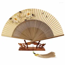 Figurine decorative ventola di carta pieghevole 21 cm da 22 cm Bamboo Ventilador Ventilateur Abanicos Para Boda Craft Pography Gift Portable