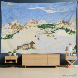 Tapestres pintando impressão tapeçaria de neve de neve tingestry tour tenda cobertor decoração de tapeçaria fazenda dormitório decoração de parede de tapeçaria r230815
