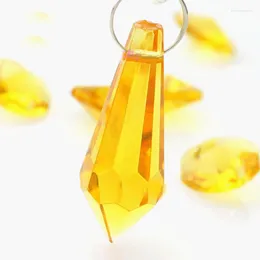 Chandelier Crystal 100Pcs 36mm Sparkle Gold K9 Pendants(Free Rings)/Crystal Lamp Parts/ Icicle Drops For