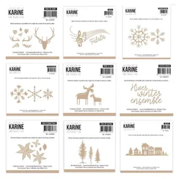 Present Wrap Christmas Deer Snow Tree House Metal Cutting Die för DIY Scrapbook/Po Decor Präglade papperskort 2023