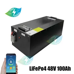 Lithium 48v 100AH lifepo4 batterie with BMS for tricycle golf cart inverter Solar energy storage scooter + 10A charger