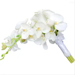 Düğün Çiçekleri Gelin Buketleri Şelale Buket Yapay Vintage Çiçek Calla Lily Evlilik Malzemeleri Ramos de Flores Para Novias