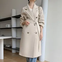 여자 트렌치 코트 겨울 코트 재킷 긴 바람개비기 가을 럭셔리 패션 독특한 우아한 한국판 230814