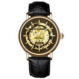 Orologi da polso 2023 uomini guardano la moda scheletro quarzo orologi da uomo binbond b7872 orologio da polso cavo sport impermeabile relogio maschilino