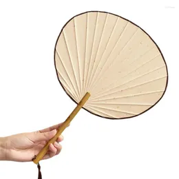 Dekorativa figurer Ancient Style Diy Xuan Paper Fan Blank kinesisk borst kalligrafi bläck målning skapande runda fans dubbla gåvor