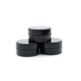 Campione cosmetico da 5 ml Barattolo vuoto Vaso rotondo in plastica Coperchio con tappo a vite nero, Flacone piccolo da 5 grammi, per trucco, ombretto, unghie, polvere, P Aotj