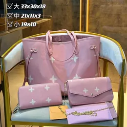 Klassisk modedesigner Bag Three-Piece Combination Bag Högkvalitativ multi-val stor kapacitet shoppingväska liten plånbok pendling med flera handväskor