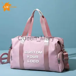 Duffel Bags Custom Large Capacity Travel Bags Waterproof Tote Handbag Travel Duffle Bags Women Travel Yoga Bags Print photo name patter J230815