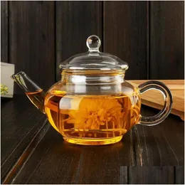 Coffee Tea Sets 250Ml High Quality Heat-Resistant Borosilicate Glass Teapot Inner Filter Kettle Kung Fu Pot Wholesale Ovo5S 568 V2 Dh0Vj