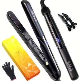 Argan Oil Ceramic Flat Iron and Curler - Fast Heating Hair Straightener and Curling Iron for Women - Dual Voltage Gift