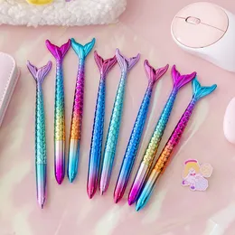 Kugelschiffe Stationer 10-30 PCS Großhandel Mermaid 0,5 mm Kugelschreiber Schwarzer Tinten Ball Pen niedliche Büro Signature Griff Kawaii Schreiben Schreibender 230815