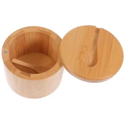 Garrafas de armazenamento Bamboo Temue Jar Jar de condimentos Cozinha suprimento de cozinha Sal de contêiner multifuncional