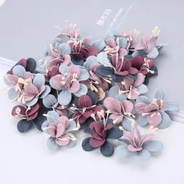 Decorative Flowers 10PCs Artificial Superfine Fiber Head Silk DIY Fake Home Wall Sticker Decor Supplies Wedding Wreath Tiara Crafts