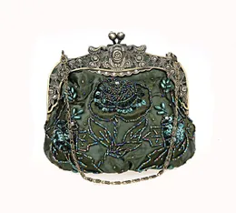 Torby wieczorowe oferta specjalna zielona żeńska bankiet mini torebka torba ślubna z koralikami cekinowa torebka makijaż majer bolso 2583y 230814