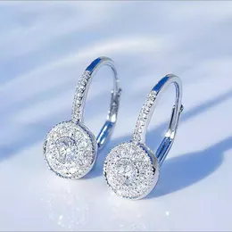 Hoop Ohrringe Saiye Mode Zirkon 925 Sterling Silber Rundkristall für Frauen eleganter Hochzeitsfeierschmuck