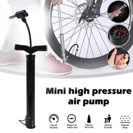 Bike Pumps Bicycle Pump Portable Air Compressor High Pressure Injector Mtb Road Tire Fill With Gauge Accessories 230815