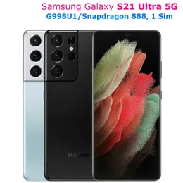 Samsung Galaxy S21 Ultra 5G G998U1 Originale Sblocco del cellulare Sbloccato 6,8 "Octa Core 108MP40MP Snapdragon 888 cellulare S21ultra