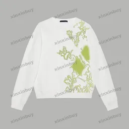 xinxinbuy Men women designer Sweatshirt Flower line print sweater gray blue black white M-2XL