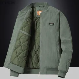 큰 크기 7xl 뉴 가을 겨울 스탠드 칼라 슬림 재킷 남자 패션 캐주얼 따뜻한 코듀로이 아웃웨어 남자 두꺼운 면화 재킷 코트 hkd230815