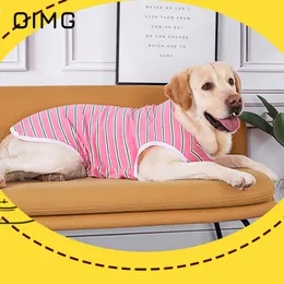 Dog Apparel OIMG Spring Summer Large Dogs Clothing Cotton Free Big Dog Clothes Golden Retriever Labrador Samoyed Casual Wear Stripe Pet Vest 230814