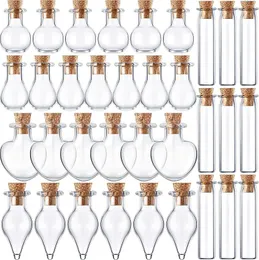 Подвесные ожерелья маленькие мини -стеклянные банки бутылка с пробкой пробкой крошечные бутылки желания прозрачно для контейнера для бусин