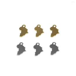 Charms 10/50pcs Edelstahl Afrika Mapdangling Charme Frauen Mädchen Mode Schmuck DIY Hand Craft Antiallergic Halskette Fußkettchen -Ohrring