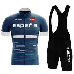 Bisiklet Jersey Set Tour of İspanya Tarzı Jersey Bisiklet Men Dağ Bisiklet Formaları Yaz Döngüsü T-Shirts Dağ Bisikleti Giyim 230815