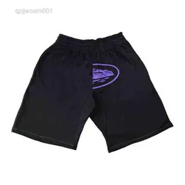 2003 mens fleece fabric cruise print elastic waist sports shorts mens vintage punk casual high waist streetwear loose shorts y2k b275R