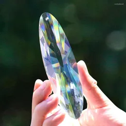 Lustre cristal de 120 mm de 120 mm transparente retangular faceta de vidro pingente de vidro cortado em casa pendurado suncatcher decorativo artesanato
