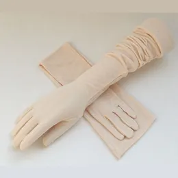 Five dita guanti UV Protezione a mano Donne a protezione solare Donni lunghi guanti modali Spring Full Fight Driving Touch Screen Lady Long Gloves Gughes 230815