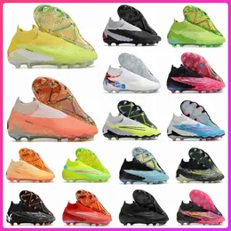 Дизайнерская обувь дизайнерская мужская футбол на открытом воздухе Antiskid Lawn Hakn Bestrable Destrable Phantom GX Elite DF Link FG Slip-On Women Boys High Boots Cleats Liking SSG Размер 39-45