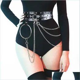 Cinture in pelle in pelle nera cintura punk punk stile per piacere per leisure donne accessori per gioielli Europa America 15 8SL P2 DROP consegna dh6o2