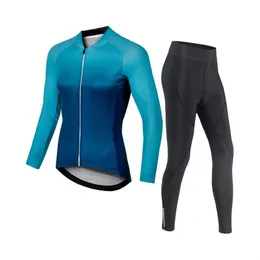 Bisiklet Jersey Setleri Lady Long Sleeve Set Seti Jel Nefes Alabilir Bisiklet Rakımı Sport Sport Mountain Bike Suit 230815