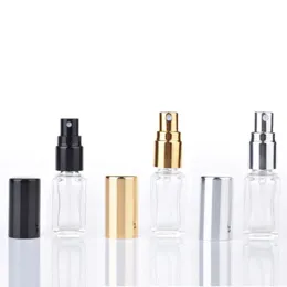 5 ml 1/6 oz lång smal parfym atomizer fyrkantig tomma påfyllningsbara klara glas sprayflaskor resesprutor warrb