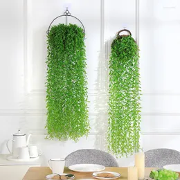 Decorative Flowers Simulation Willow Hanging Plants Artificial Long Cane Vines Green Plant Plastic Bracketplan