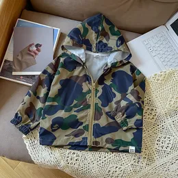 Jackets 2023 Kids Autumn Camouflage Jacket Children Zipup Hoodied Windbreaker Infants Hooded Cagoule Coat Baby Boys Casual Outerwear 230814