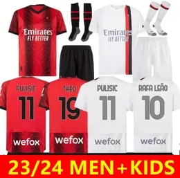 23 24 24 Koszulki piłkarskie Giroud Pulisic Theo Bennacer Kessie de Ketelaere Rafa Lea Football koszulki Kjaer 2023 2024 AC Milans Men Kit Kit Minformi