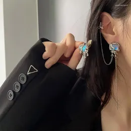 Stud Earrings Irregular Moonstone Tassel Women Design Personality Light Luxury Temperament Earring Party Jewelry Gifts