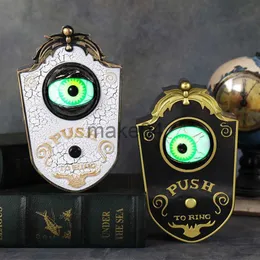 Novidades itens do Halloween One Eyed Door da campainha assombrada Decoração Adeços de terror portão brilhante pendurar campainha de férias de sino de campainha J230815