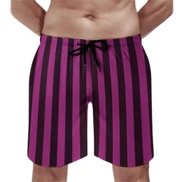 Pantaloncini da uomo Stripes a strisce rosa ciliegia pantaloni corti vintage pantaloni stampare con tronchi asciutti rapidi regalo di compleanno