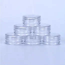 2 ml klare Kunststoff leerer Gläser Pot Clear Deckel 2 Gramm Größe für kosmetische Creme Lidschatten Nägel Pulver Schmuck E-Liquid Luqck