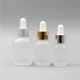 10 20 30 ml quadratische Glas-Tropfflasche mit Augenpipette, leerer Frost-Aromatherapie-Flaschenbehälter für ätherische Öle Btjti